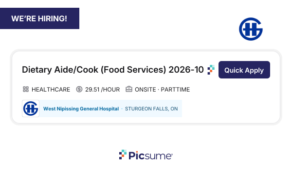 Dietary Aide/Cook (Food Services) 2026-10 @ West Nipissing General ...
